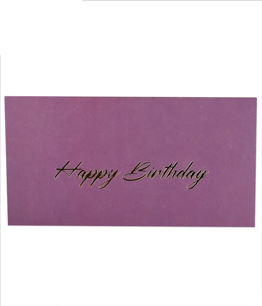 Конверт для денег с тиснением «Happy birthday» сиреневый