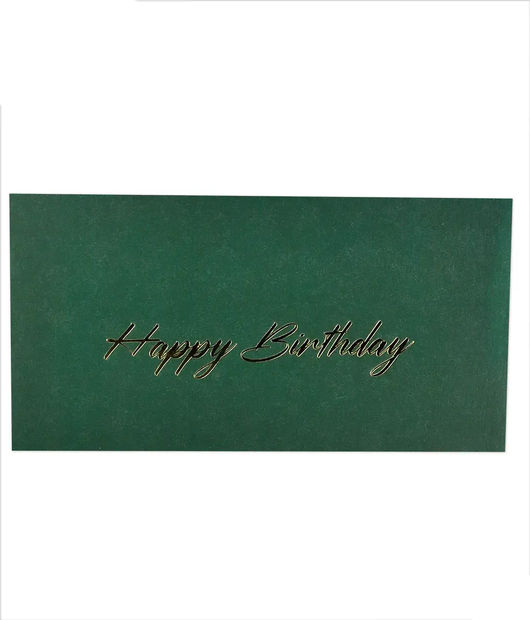 Конверт для денег с тиснением «Happy birthday» зеленый
