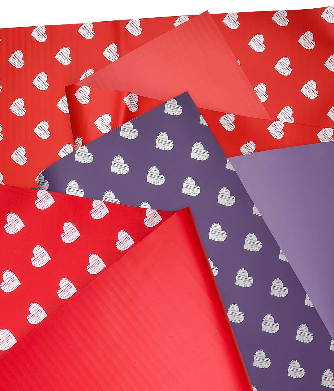 Изображение Калька для цветов «Hearts» красная 20 шт.