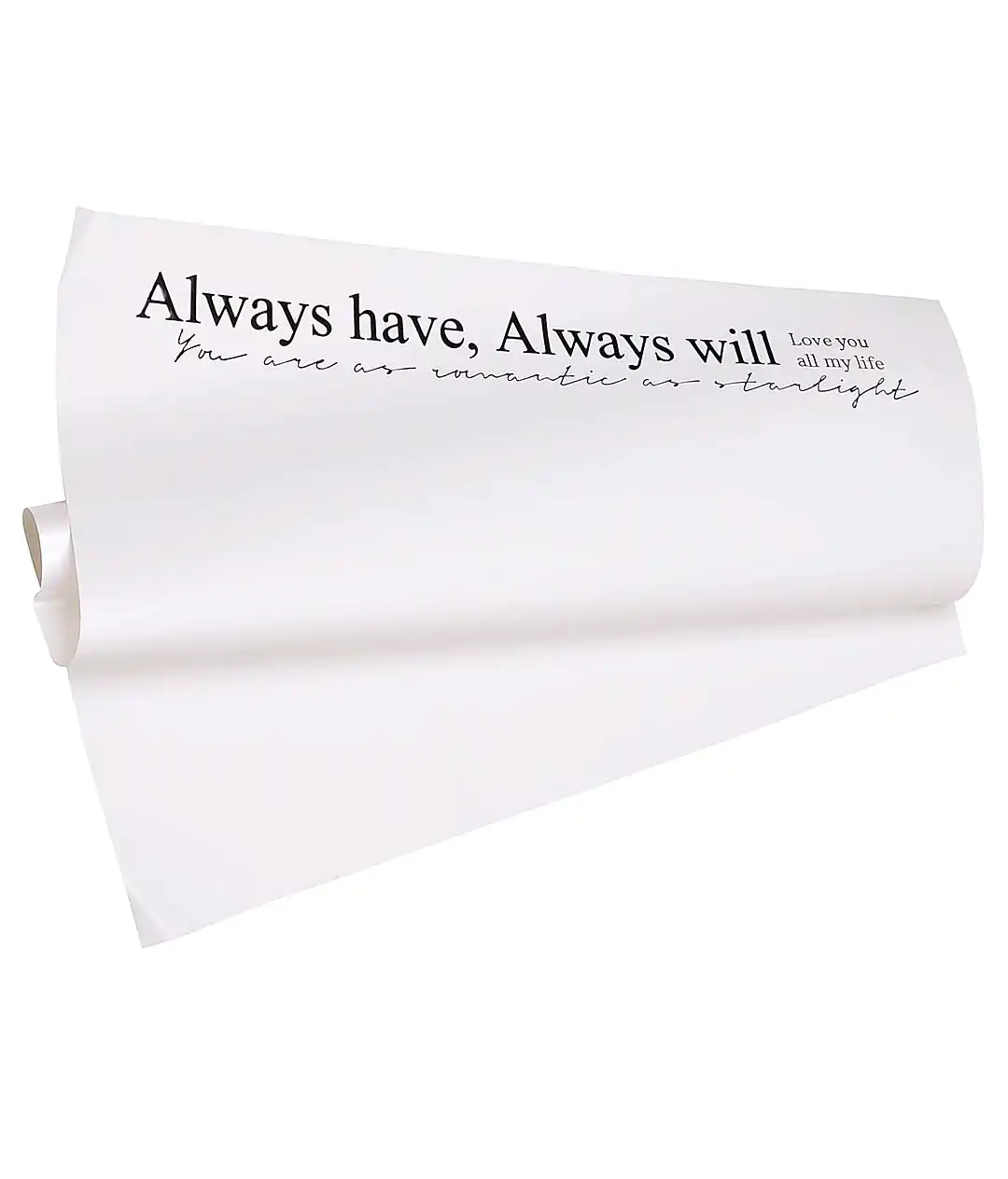 Плівка у листах для квітів біла «Always have...» чорний 20 шт.