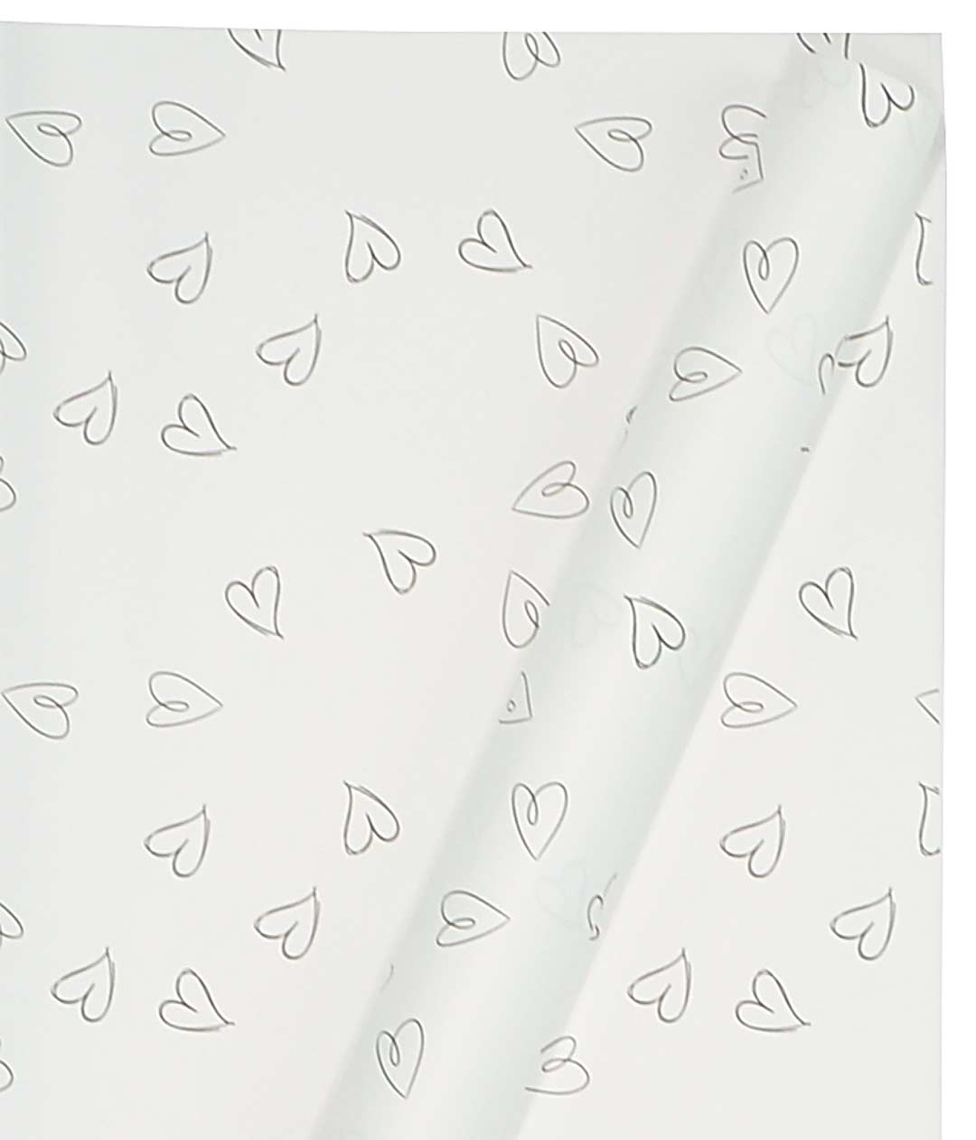 Изображение Плёнка в листах для цветов белая «Сердца» 20 шт.