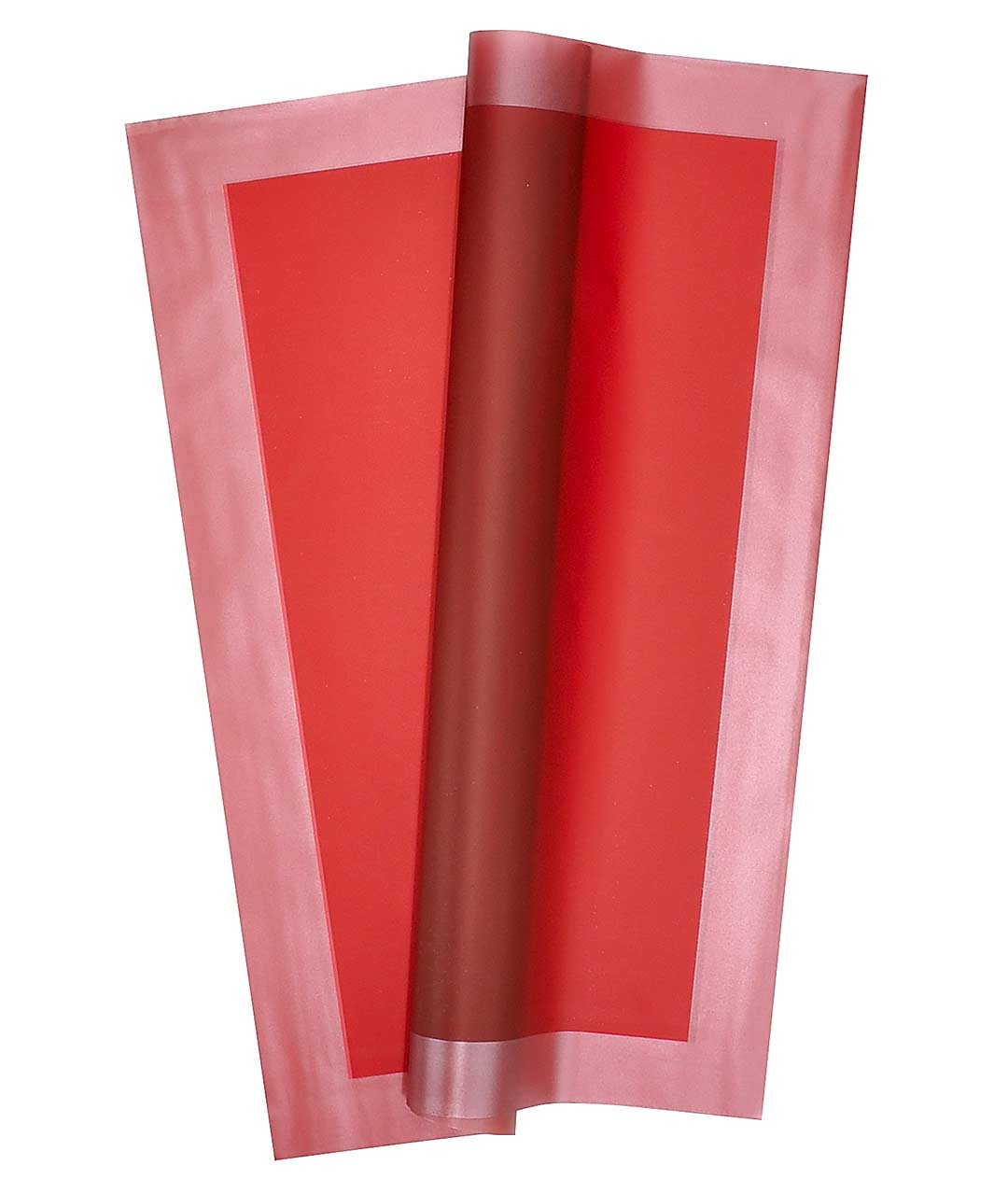 Изображение Плёнка в листах для цветов красная «Кант широкий перламутр» 20 шт. 