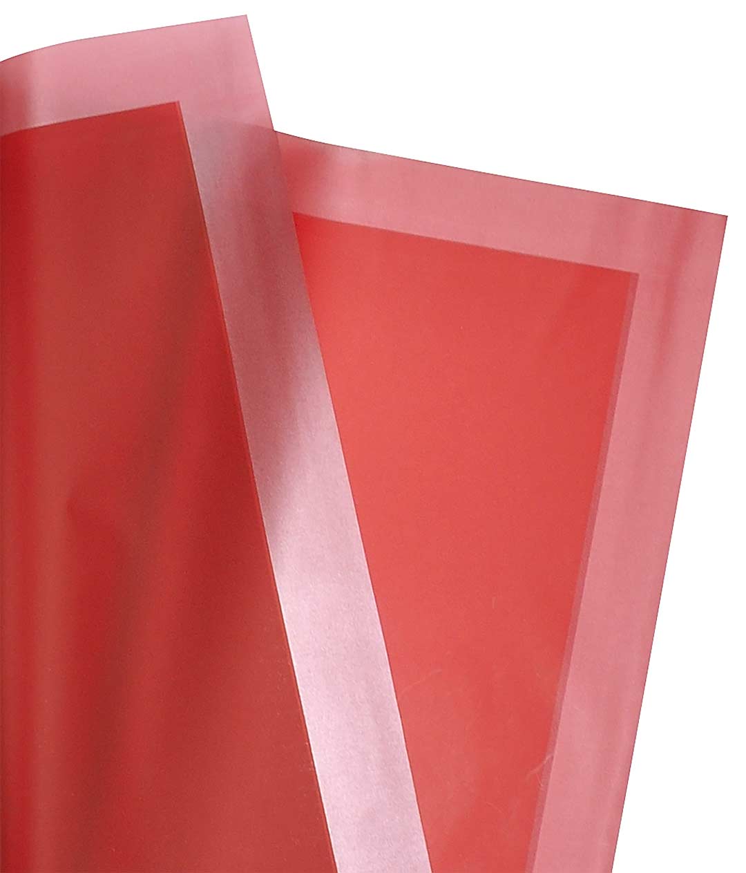 Изображение Плёнка в листах для цветов красная «Кант широкий перламутр» 20 шт. 