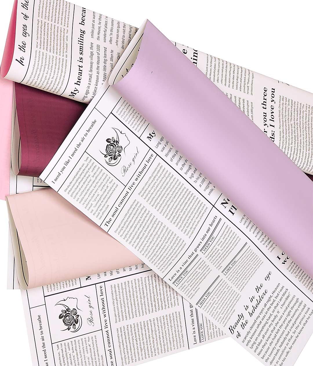 Изображение Плівка в листі для квітів бордо “Newslet” 20 шт.