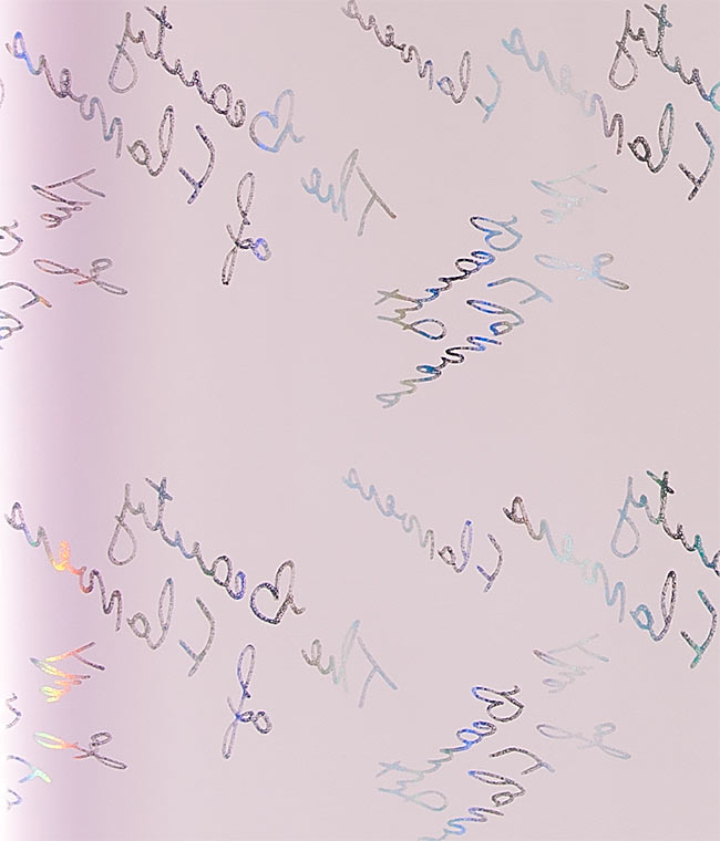 Изображение Калька для цветов Holographic розовая с надписями