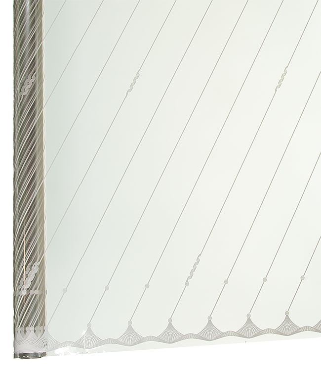 Изображение Плівка для квітів прозора з малюнком Смуга біла з каймою 708