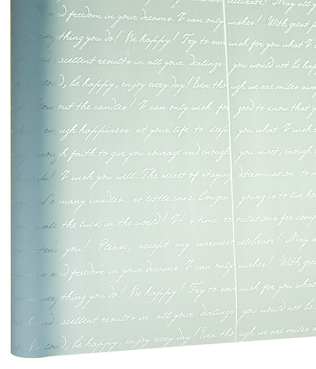 Изображение Калька для цветов матовая голубая французское письмо