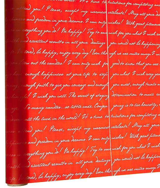 Изображение Калька для цветов матовая красная французское письмо