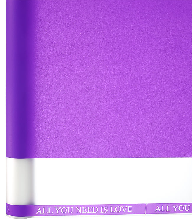 Изображение Калька для цветов матовая с прозрачной полосой с 2-х сторон фиолетовая