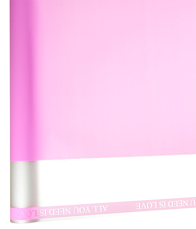 Изображение Калька для цветов матовая розовая с прозрачной полосой с 2-х сторон