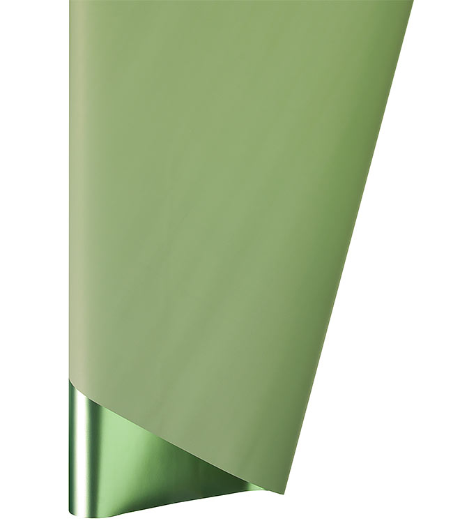 Изображение Пленка для цветов матовая двусторонняя металлизированная Зеленая мята