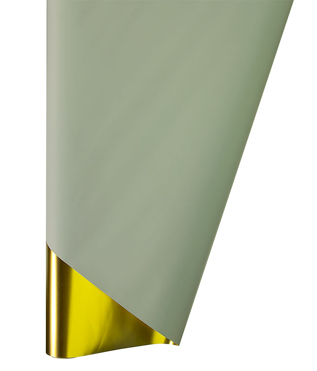 Изображение Пленка для цветов матовая двусторонняя металлизированная Золотая