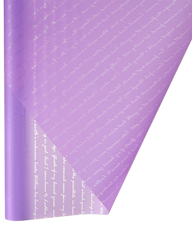 Изображение Пленка для цветов Small Alphabet фиолетовая