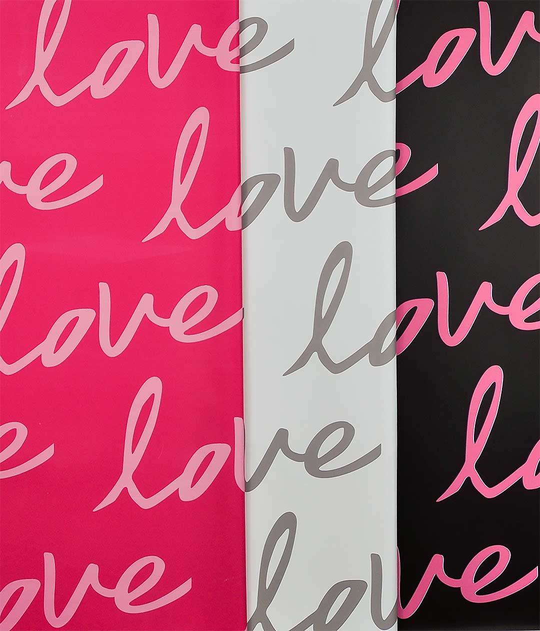 Изображение Пленка для цветов Big LOVE розовая Барби в листах