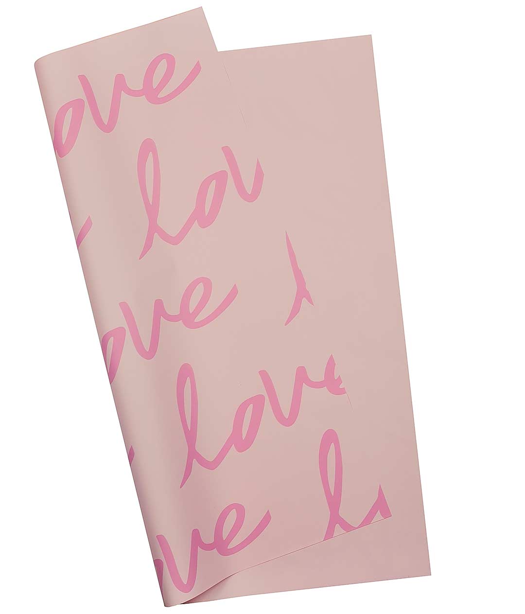 Изображение Пленка для цветов Big LOVE розовая светлая в листах