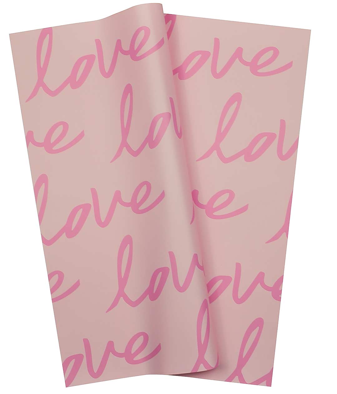 Изображение Плівка для квітів Big LOVE рожева світла у листах
