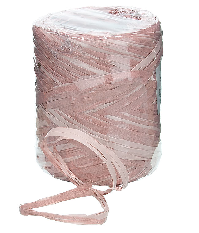 Изображение Рафия флористическая для упаковки подарков розовая пудра