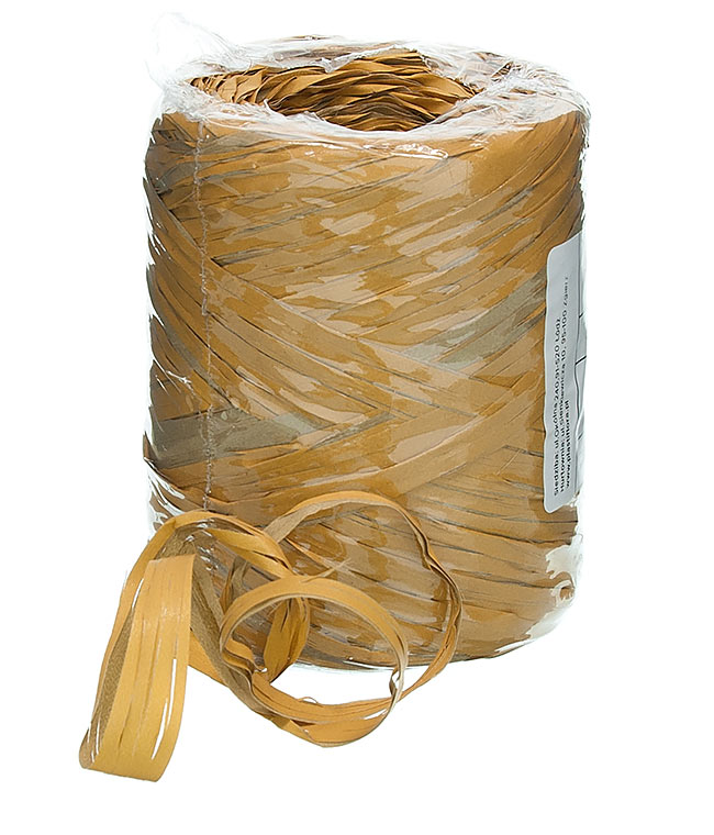 Изображение Рафия флористическая для упаковки подарков коричневая карамель