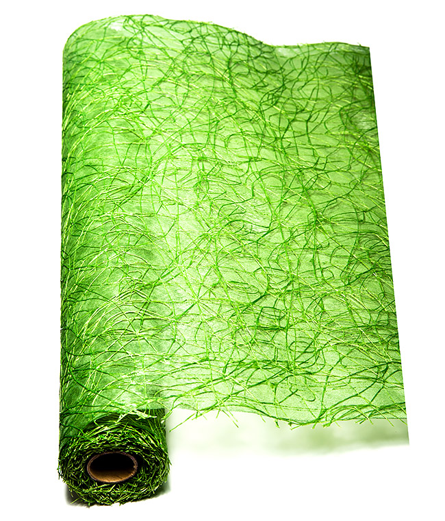 Изображение Сетка для цветов Twin Sisal зеленая на флизелине