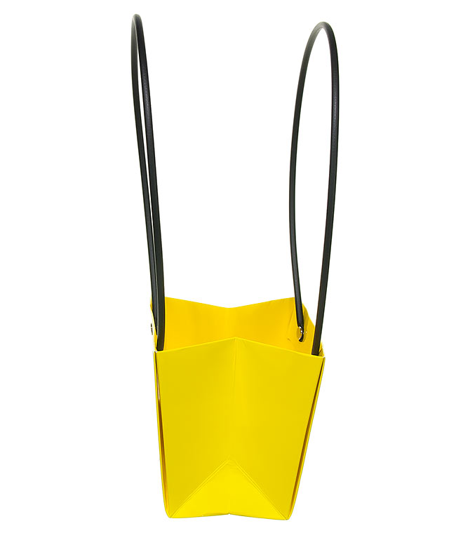 Изображение Сумка для цветов бумажная ручки пластик Желтый