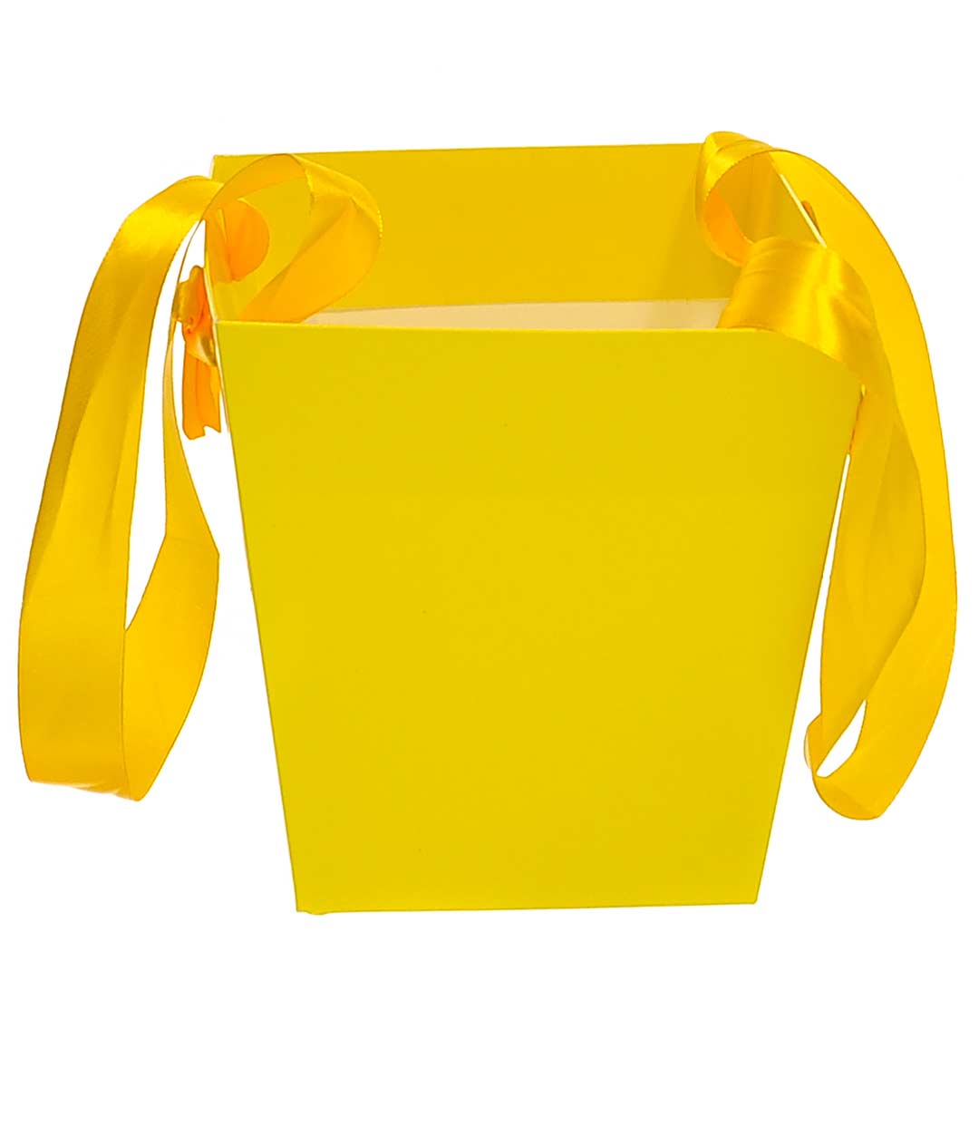 Изображение Сумка для цветов бумажная Трапеция желтая