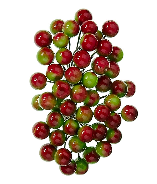Изображение Калина міні 8мм зелено-червона 50шт