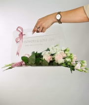 Прозора сумка для квітів Love Flowers срібло
