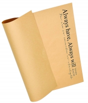 Изображение товара Пленка в листах для цветов коричневая крафт «Always have...» черные слова 20 шт.