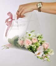 Прозора сумка для квітів Love Flowers срібло