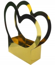Изображение товара Сумка для цветов золотая «Сердце»