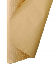 Бумага для упаковки цветов и подарков Коричневая Горох мелкий крафт белый DEKO 