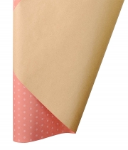 Бумага для упаковки цветов и подарков Коричневая Горох мелкий персик белый DEKO 