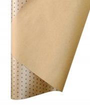Бумага для упаковки цветов и подарков золото Горох мелкий коричневый DEKO 