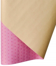 Бумага для упаковки цветов и подарков светло-розовая Горох мелкий малиновый DEKO 