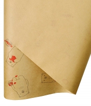 Бумага для упаковки цветов и подарков крафтовая Медведь с сердцами