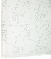 Изображение товара Бумага новогодняя для упаковки цветов и подарков белая Снег серебро