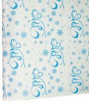 Изображение товара Бумага новогодняя для упаковки цветов и подарков белая Снег синий