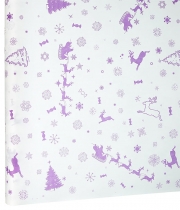 Изображение товара Бумага новогодняя для упаковки цветов и подарков Олень фиолетовый
