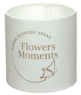 Коробка для цветов пластиковая Flowers Moments Белая/Бронза 100/100ая с узором коричневым №36