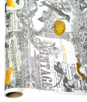 Изображение товара Бумага для цветов Винтаж черная с золотом