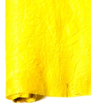 Изображение товара Бумага жатая для цветов и подарков желтая с золотистым напылением