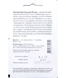 Семена цветов Астра Королевский размер