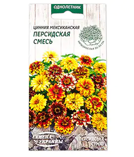 Изображение Семена цветов Цинния Мексиканская Персидская смесь