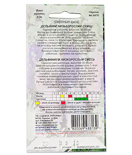 Семена цветов Дельфиниум Низкорослый смесь