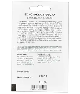 Насіння квітів Єхінокактус Грузона