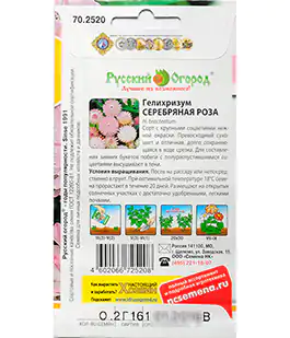Семена цветов Гелихризум Серебряная роза