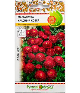 Изображение Семена цветов Маргаритка Красный ковёр