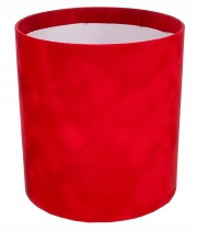 Изображение товара Коробка для цветов бархатная круглая красная из картона 180/200