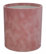 Изображение товара Коробка для цветов бархатная круглая темно-розовая из картона 145/160