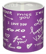 Коробка для квітів пластикова I LOVE YOU фіолетова 100/100
